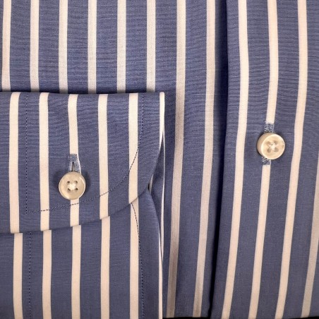 Camicia righe collo francese - slim fit