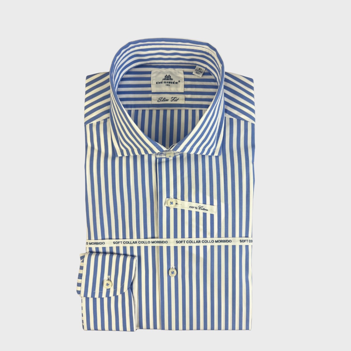 Camicia a righe slim fit  - collo francese