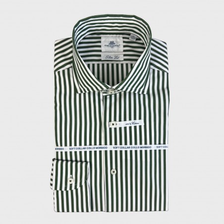 Camicia a righe slim fit  - collo francese