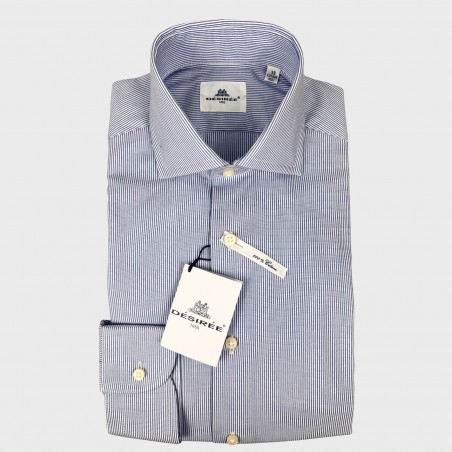 Camicia microrighe - regular fit - collo francese