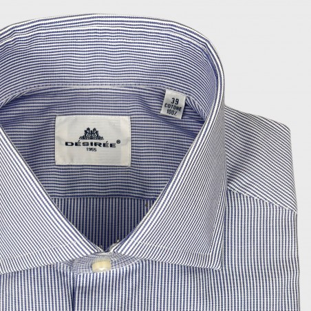 Camicia microrighe - regular fit - collo francese