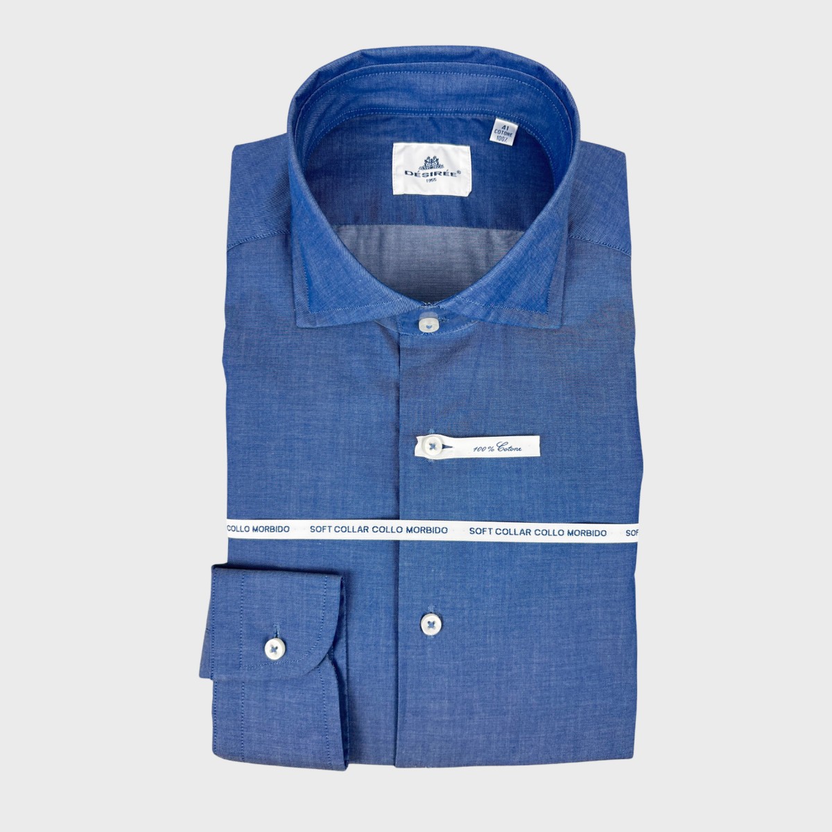 Camicia denim - regular fit- collo francese
