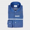 Camicia denim - regular fit- collo francese