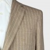 Abito monopetto gessato in puro lino - slim fit