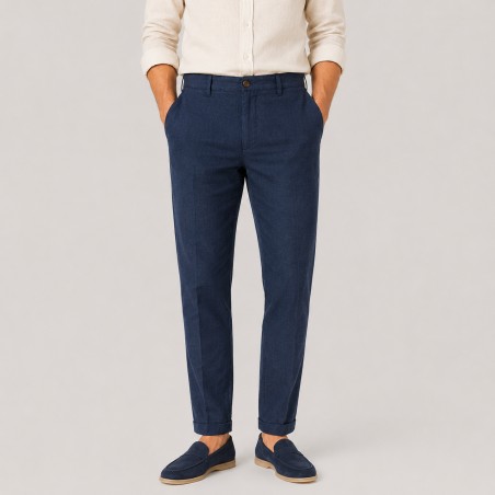 Pantalone microfantasia tasca america - Made in Italy